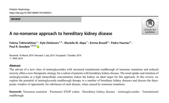 Ped_Neph's tweet photo. ๐ Review
A no-nonsense approach to hereditary kidney disease
https://t.co/rooZVzEswR
@McGillMed @cusm_muhc @Human_Genetics @inozyme @McGillPeds
#mutations #genetics #kidney #disease #pediatrics #STOPcodon #Aminoglycosides #TranslationalReadthrough https://t.co/fJxG8CkZVm