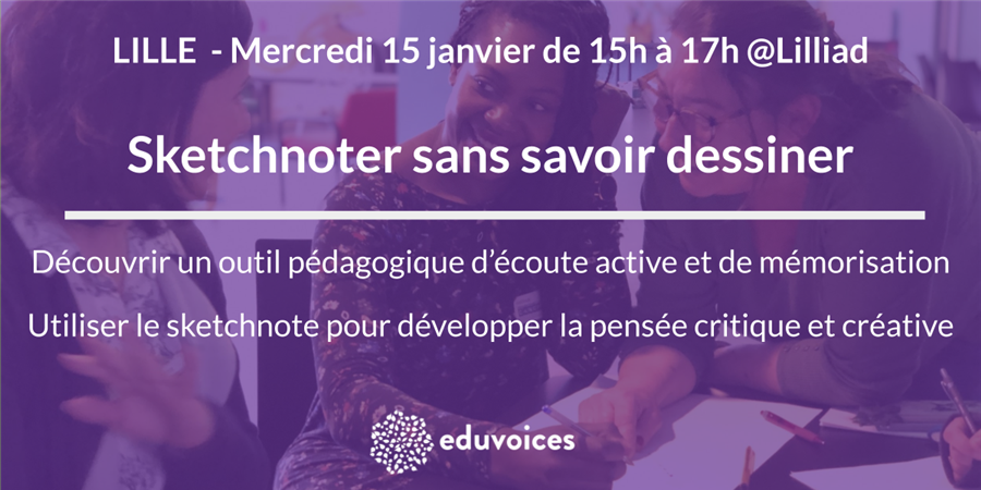 eduvoices's tweet photo. ✨J-7 ✨ Venez découvrir la méthode et les plus-values du #sketchnote, un outil d’ #écoute active et de #mémorisation, pour le mettre en oeuvre dans vos #pratiques #pédagogiques ! RDV @LILLIADlci avec @MilaSaintAnne 😊
Infos et inscription 👉https://t.co/qOhAbTD7kw https://t.co/OklaRlMdO6
