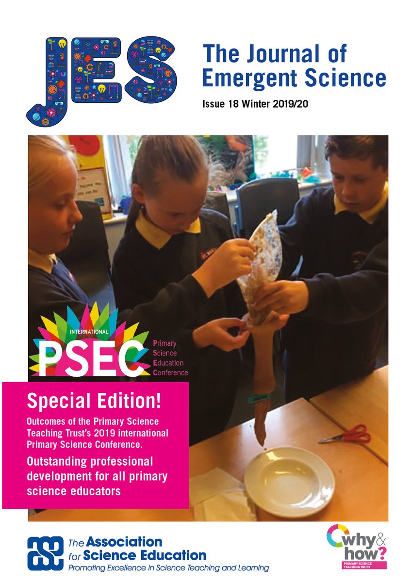 pstt_whyhow's tweet image. We are delighted that the @pstt_whyhow #PSEC2019 issue of @theASE Journal of Emergent Science is now available to download online! This issue is open access and #free to download to all. Please do share them across your networks: ase.org.uk/resources/jour… @LynneBianchi @PriSciEarle
