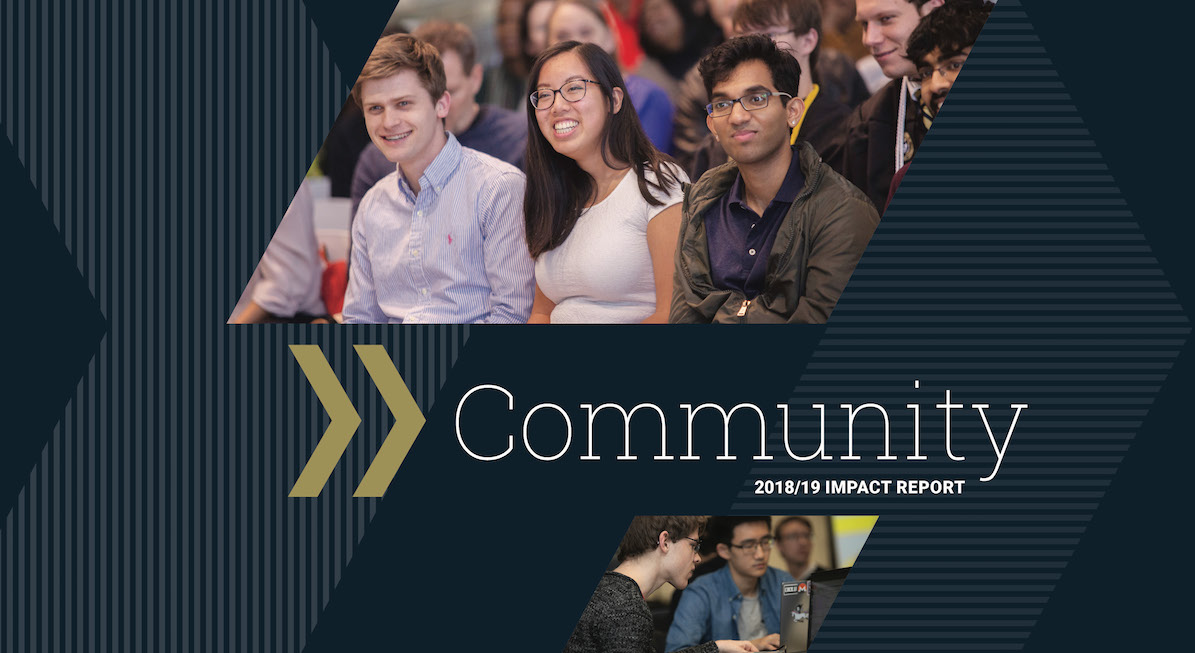Graphic promoting Georgia Tech College of Computing's 2018/19 Impact Report