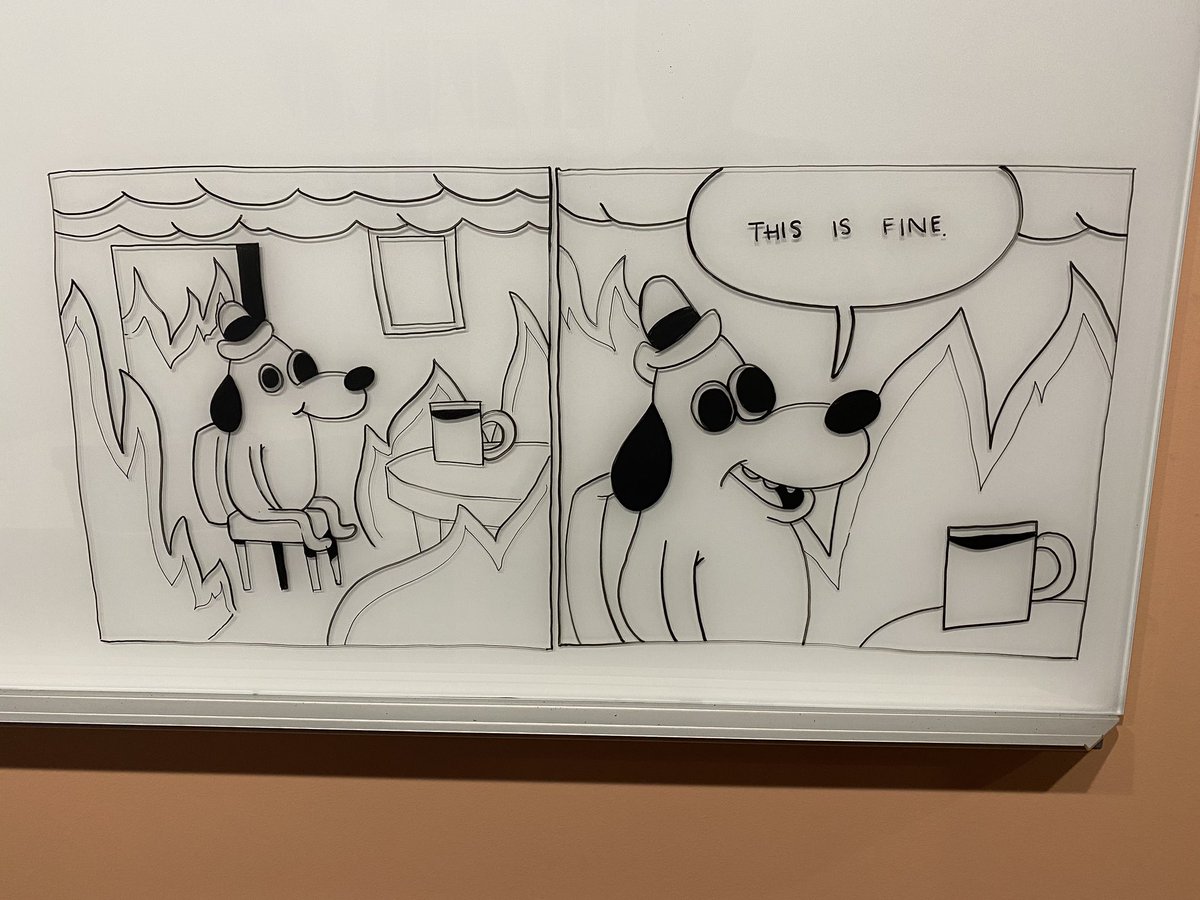 The “this is fine” dog comic panel meme
