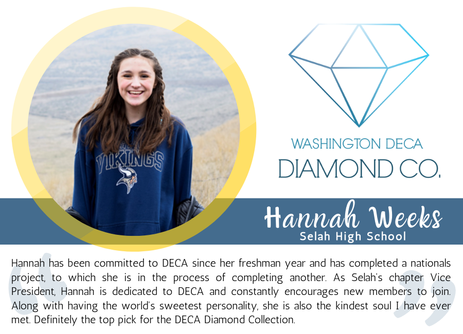 DECA_Washington's tweet photo. The Diamond Collection. 💎 Our program recognizes WA DECA members who go above and beyond in representing DECA’s mission and values through business, leadership, and service. Have someone in mind who deserves to be recognized? Nominate them here: https://t.co/kzBbti8jH1. https://t.co/BBXkObApTA