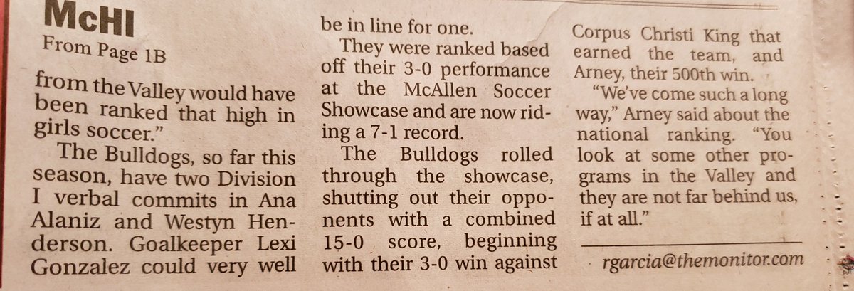 CHRISTINEARDIS's tweet photo. Number 10 IN THE NATION!! @McAllenISD @mchigirlssoccer Wowowow!  #wearemchi #girlpower #wholettheDogsout #twoyearsofhardwork @McHiPride @lopezjay @mchiathletics https://t.co/HygRqdCeNu