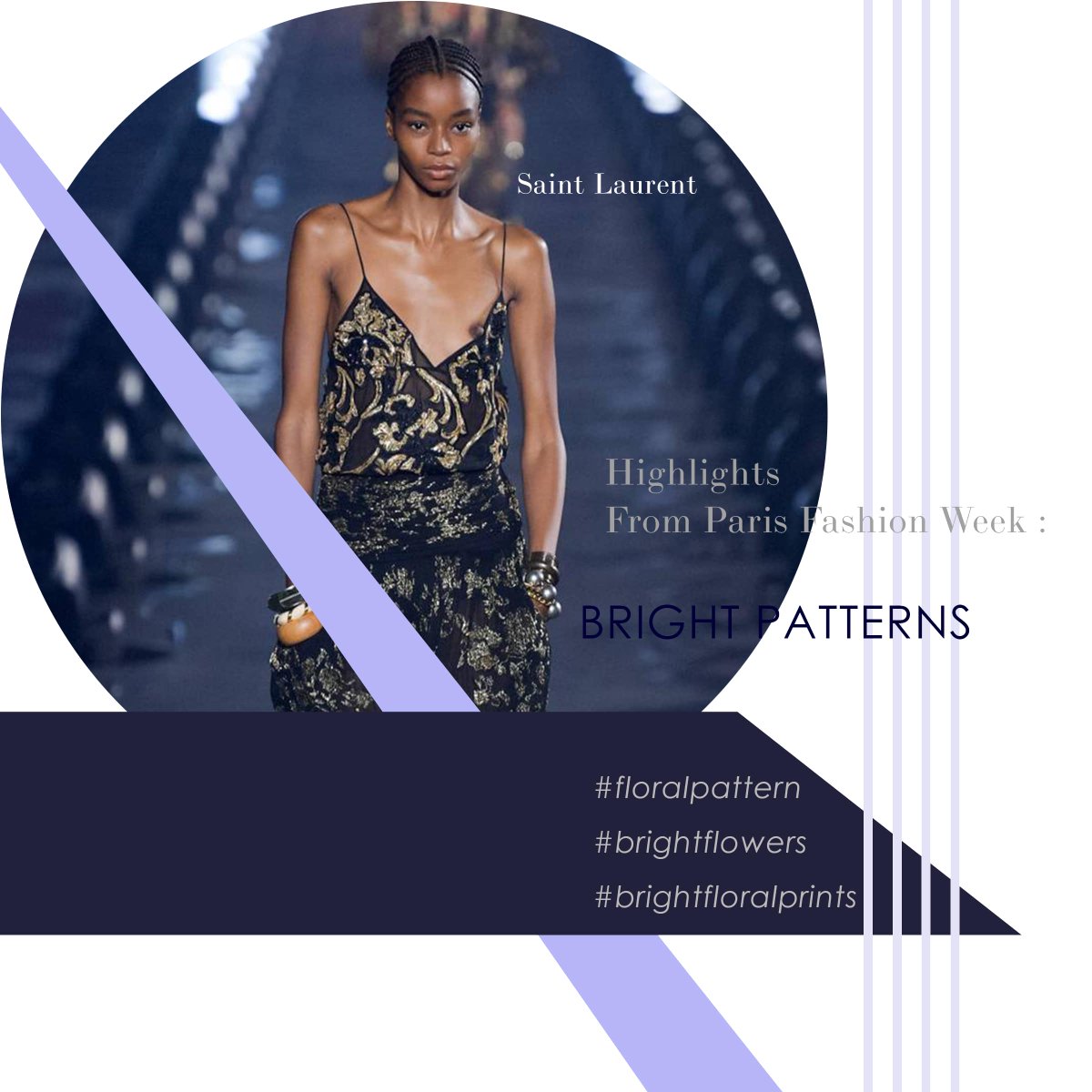 ipatterncom's tweet image. Another eyecatching print &amp;amp; pattern trend for  is bright floral prints &amp;amp; patterns. There is a tricky part of that trend. Using bright flowers on black silk fabric. ''Saint Laurent'' has been used that trend in best way.
#floralprint #floralpattern #patternforsale #patterntrend