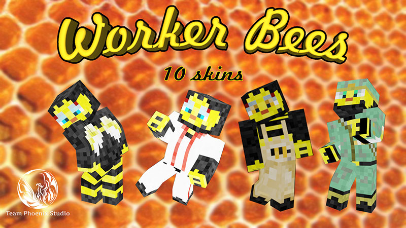 teamphoenixs's tweet photo. We are beeside ourselves in announcing our second skin pack on the #Minecraft Marketplace from Team Phoenix Studio. Worker Bees is now available from https://t.co/RPvvwqDOKk https://t.co/9sG0F1Fmn9