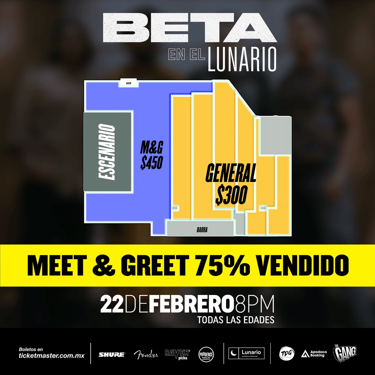 beta_mx's tweet photo. ¡Amigos! Los boletos de M&amp;G (zona fan) para el lunario están a nada de acabarse. No te quedes sin tu lugar y compra tu entrada en este link 👉🏻 https://t.co/BtsP6kINL1
¡Muchas gracias por la increíble respuesta! https://t.co/j3JAMDsYSE
