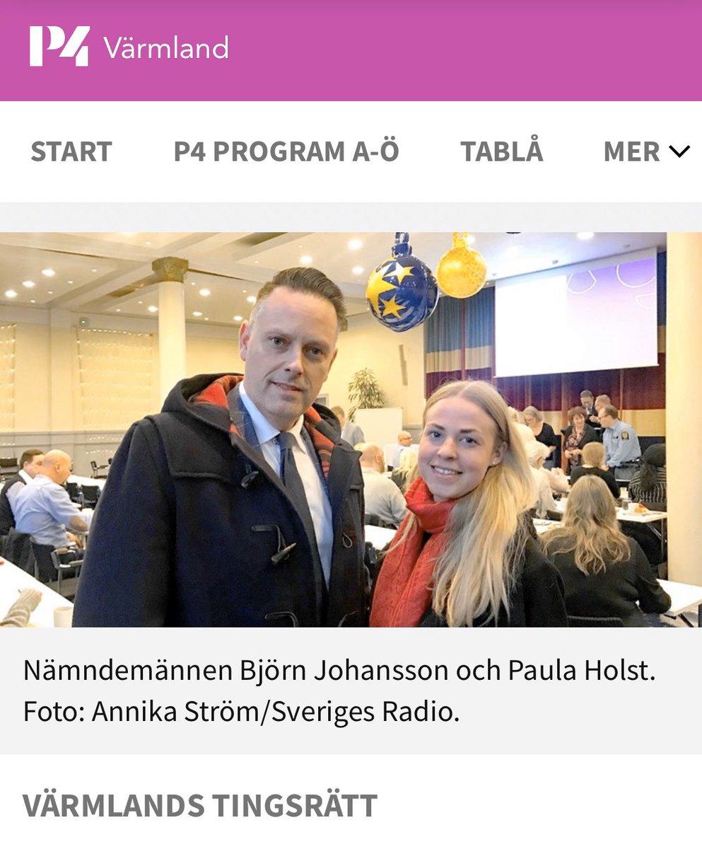 Otroligt glad över att ha fått förtroendet att företräda medborgarna som nämndeman i Tingsrätten. Intervjuas om min syn på nämndemannauppdraget i radio idag: sverigesradio.se/sida/artikel.a…