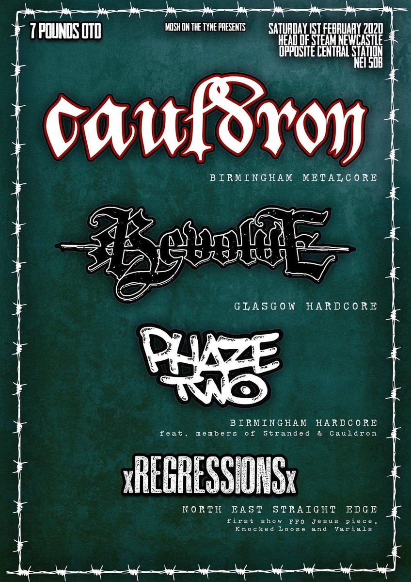Playing a few shows to kick off the year with our mates Cauldron and @phazetwohc