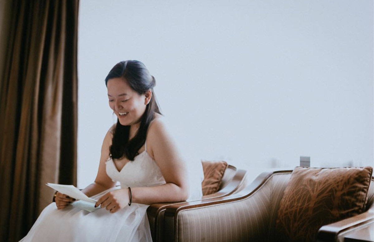 Smiling from ear to ear—that's just the feeling you get when your big day finally arrives in the Emerald City. #WeddingWednesday Photo: @jackieyongphoto