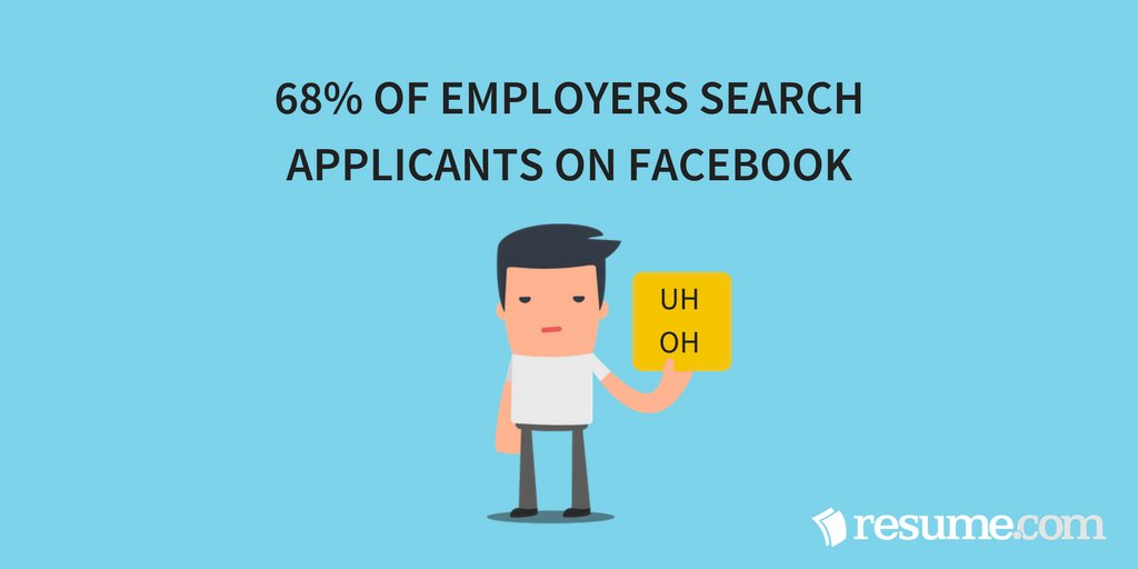 resumecom's tweet photo. Make sure you check your social media presence before you start job hunting. Nowadays, #hiring managers are very likely to look up candidates online. Check out more #career and job-hunting tips at  https://t.co/JvS1pRLIoq https://t.co/O82aJqyHYl