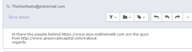 shortleaks's tweet photo. Clearly someone isn't happy with @mcamathematik or Greenvale Capital! Feel free to send us anything else theshortleaks@protonmail.com  @FT @FD @AIMhonesty #wdi $wdi #wirecard https://t.co/5cJ42jeSUs