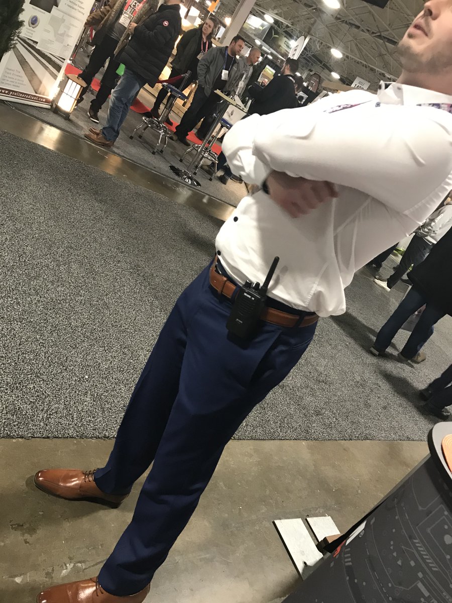 SpectrumCommLtd's tweet image. Visit our booth at the Landscape Ontario Congress today to see Jordan and Patricia. We’re showcasing (and modeling) the latest voice, video, and data solutions for landscaping – including the BearCom exclusive BC300D. Come on by! #locongress