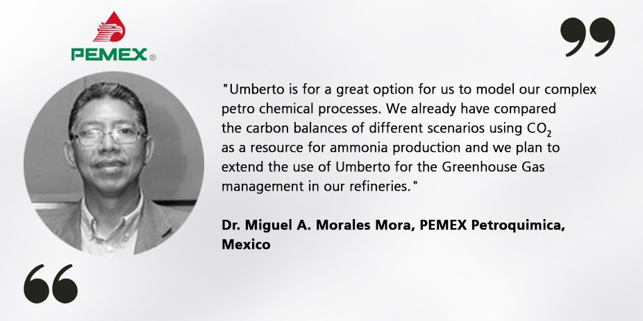 What is better than to start the new year with another positive customer feedback? This time from @PemexGlobal, who use Umberto to model complex #chemical processes and compare #carbonbalances. More Umberto references at: ifu.com/en/umberto/ref…