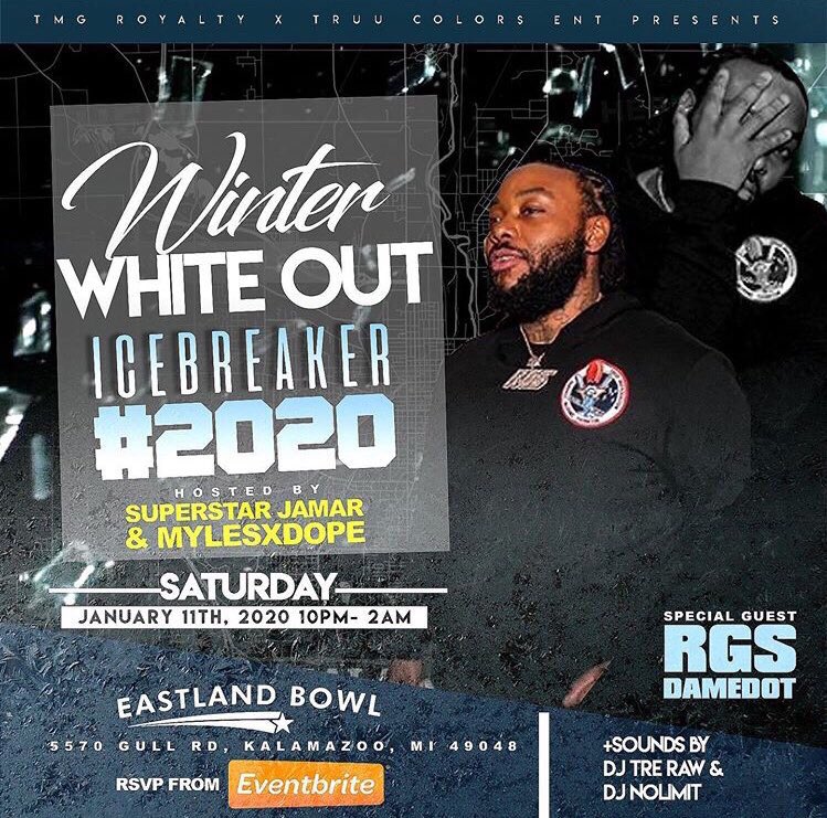 _DJTreRaw's tweet photo. 🚨❄️The Official Winter White Out Icebreaker!!! ❄️ ⚪️🚨
Follow @tmgroyalty or @truucolorsent for more information.
Hosted By @SuperstarJamar 💫 & @mylesxdope 🎤
🔊Sounds By @_DJTreRaw &@tr_djnolimit 🎧 Live Performance by @rgs_damedot ☔️ #WMU20 WMU21 #WMU22 #WMU23 #Icebreaker https://t.co/DjHqx2byxC