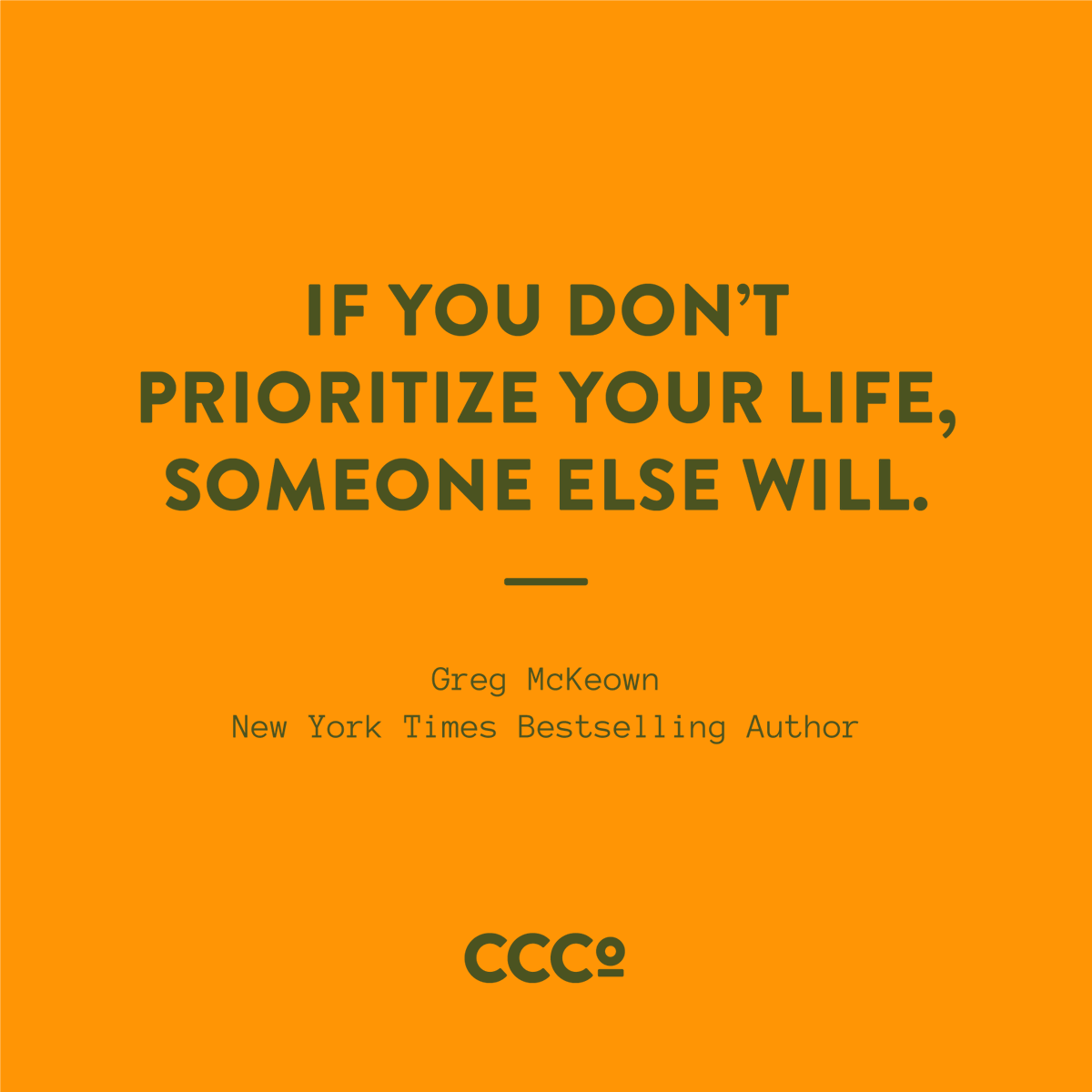 barrycarpenter's tweet photo. “If you don’t prioritize your life, someone else will.” - @GregoryMcKeown #WednesdayWisdom https://t.co/Y63ay5sCql
