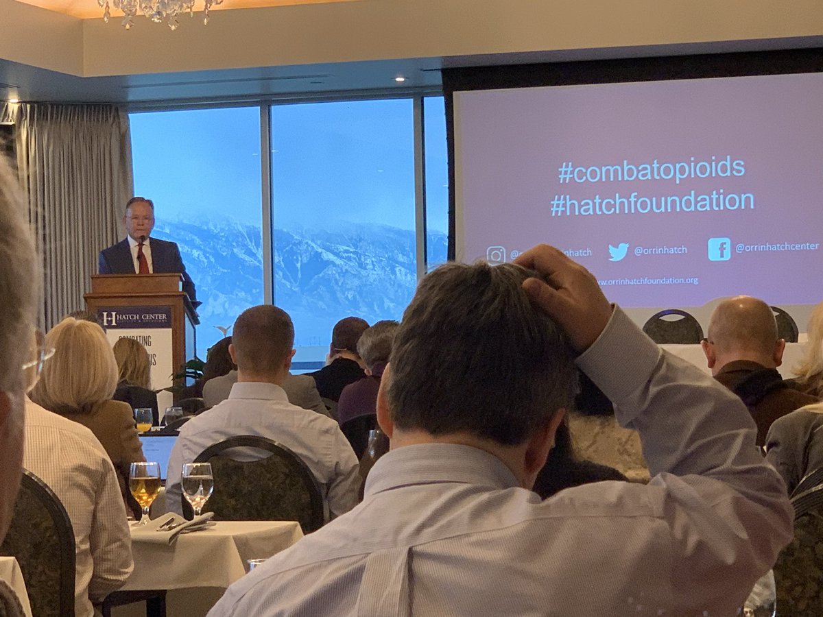 PubliusDB's tweet photo. President @JStuartAdams at @OrrinHatch opioid crisis event:

There’s a stigma, and many times it makes it hard for people to get help. We need to overcome it and make sure people get help.  

#utpol #utleg #hatchfoundation #combatopioids https://t.co/t8AOvuU3Rc