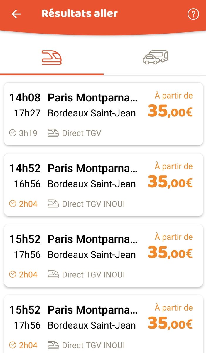 Tous les <a href="/TGVINOUI/">TGV INOUI</a> @ouigoSNCF et <a href="/Intercites/">Intercités</a> disponibles à la vente jusqu'au 12 janvier sont garantis et visibles sur tous les canaux de vente SNCF. 
👇
400 000 places à moins de 
40 € sont proposées jusqu'à dimanche.