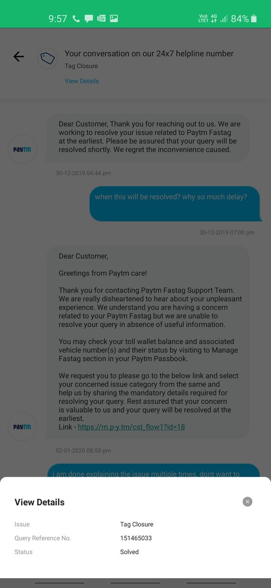 ankams's tweet photo. @paytmbankcare you bunch of cheaters.. why the Tag Closure ticket closed without closing account and what information is absence here to close?? https://t.co/9JlXJm1uZs