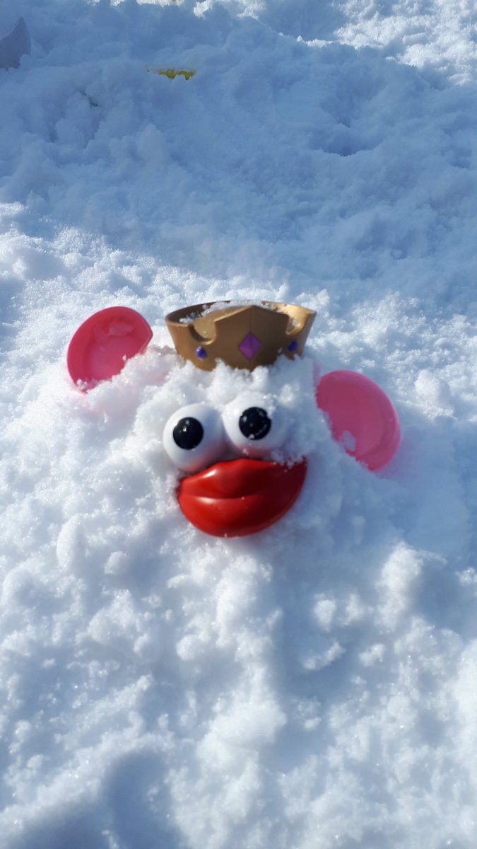 We're making snow people using Mr. Potato parts. Can you find the one that looks like <a href="/mskaitlynkhps/">Kaitlyn Shaver</a> ? Hint: she has glasses!