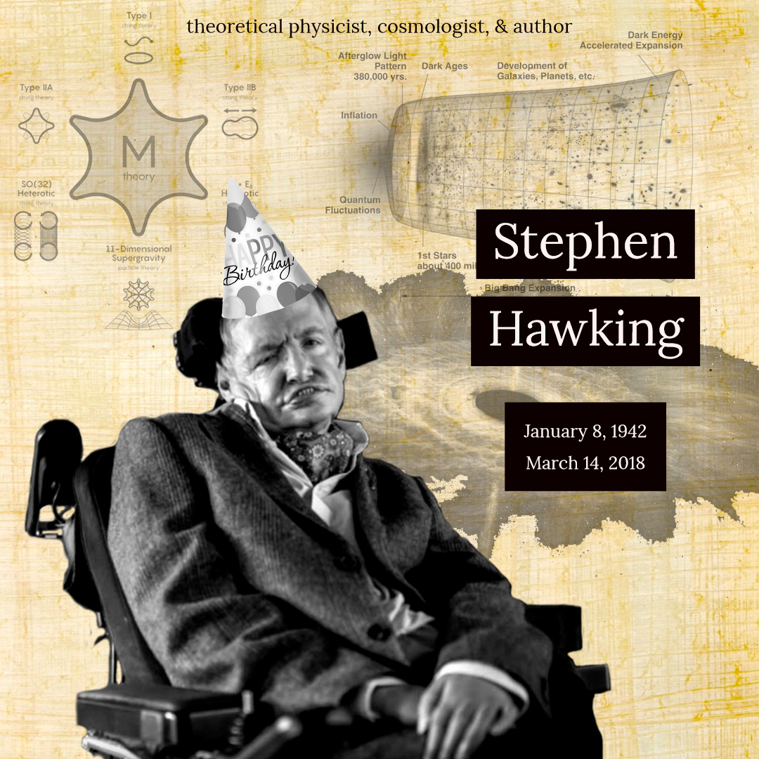 oraucareerpath's tweet image. Happy birthday to @royalsociety fellow and @theNASciences member Stephen Hawking! His theory of exploding #blackholes drew from #relativitytheory and #quantummechanics. His last theory argues that the universe is a multiverse, defined by #stringtheory and #holograms.
