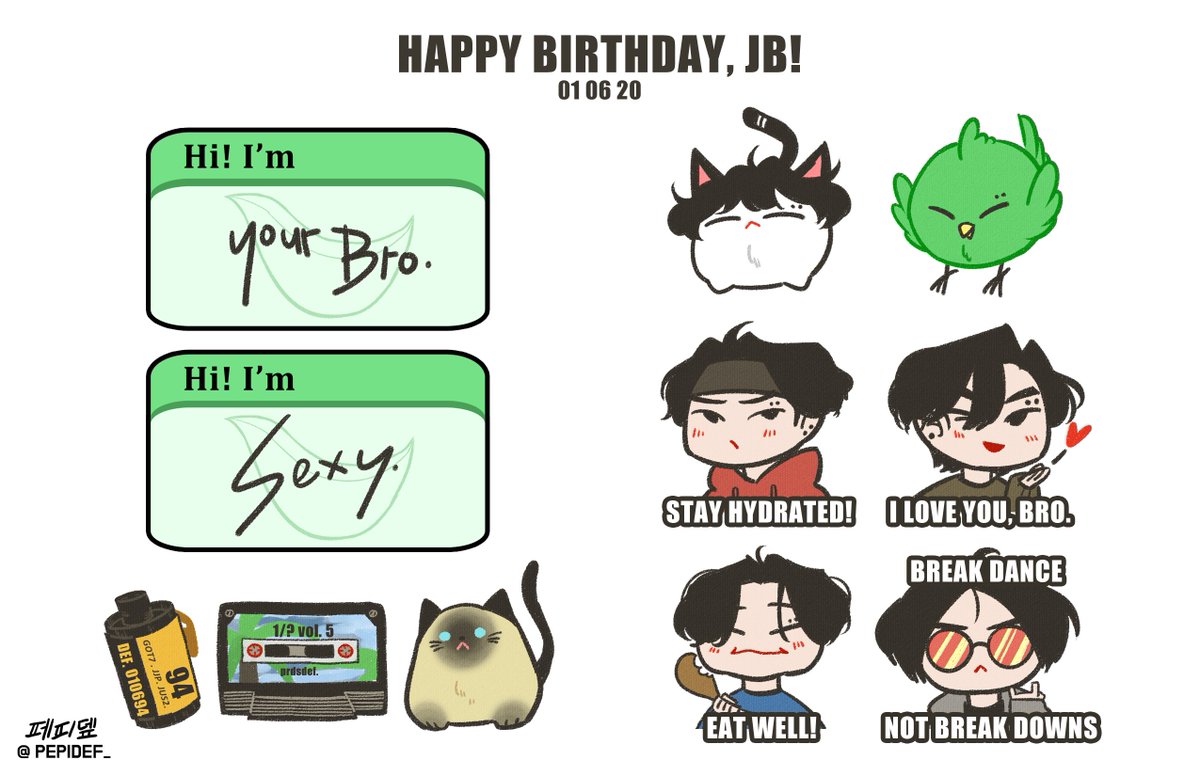 JB Sticker Version🌴

#IThinkILoveJBDay #우린지금뽐스데이
#ANewPageWithJB #갓세븐 #DEF #Jaebeom​ #LimJaebeom #JB #제이비 #재범 #GOT7 #GOT7fanart 
@GOT7Official

HQ (printable) : drive.google.com/open?id=1PH22l…