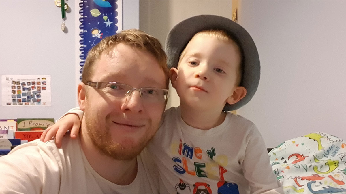 Dad Kieron and his son