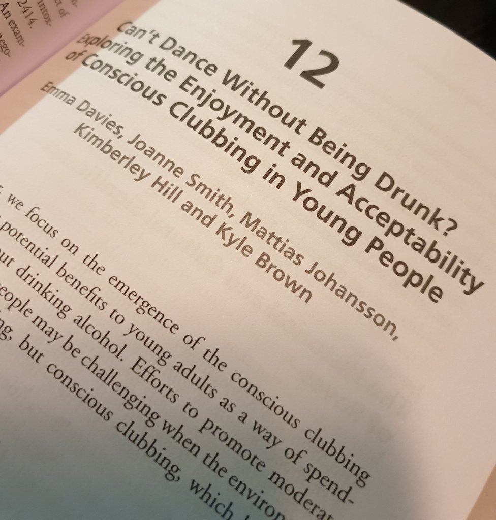 KimberleyM_Hill's tweet photo. Enjoyed seeing our book chapter in print today @I_am_emma @PrevSciGroup @JoanneSmith_86 @FHSresearchUoN @UoNPsyched #consciousclubbing #soberrave #alcohol #prevention #dancing #youngpeople https://t.co/hI1JJMYEsE