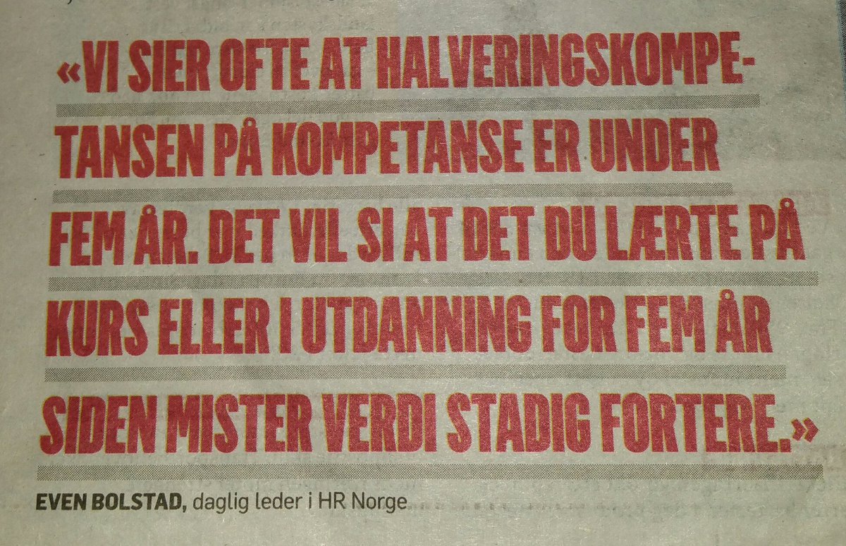 redundanton's tweet photo. Ser jeg jobber med mye av den spesialiserte kompetansen som ifølge @NHO_no er viktig for økt verdiskaping i Norge, men denne halveringskompetansen var ukjent. 😅 #teknologiarkitektur #tjenestedesign #personvern #Database #BigData #AI #Halveringskompetanse https://t.co/uTCC7184o6