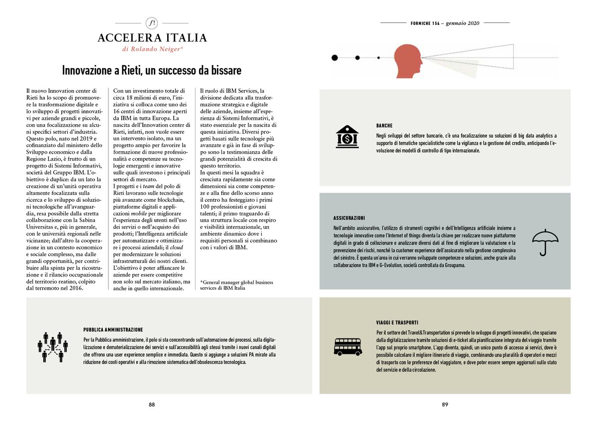 #Tecnologia e #digitale per il rilancio di #Rieti. Ne parliamo nel nuovo numero di Formiche con #RolandoNeiger di <a href="/IBMItalia/">IBM Italia</a>