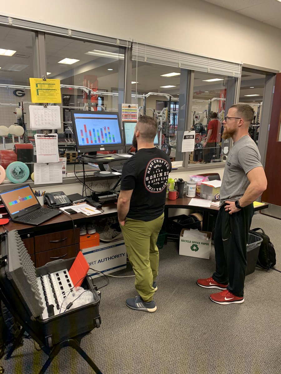 RebeccaSDyer's tweet photo. On campus with @jzo17 and @UGA_WBB breaking down the data! @CoachSwerve is one of the best sport scientists in the business! #PlaySmart 📊 https://t.co/DUxb9Vi4DX