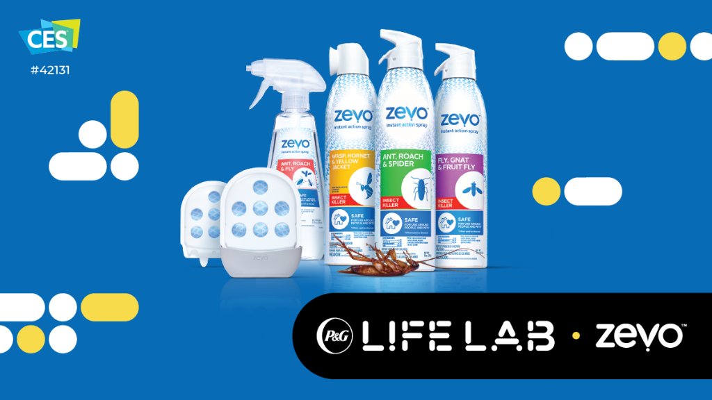 Our <a href="/PGVstudio/">P&G Ventures Studio</a> is proud to showcase #ZEVO, an innovation that uses bug biology and behavior against them. Check out <a href="/zevoinsect/">Zevo</a> at #PGLifeLab to learn how Zevo sprays and plug-in traps eliminate bugs without harsh chemicals. #WaySmarterThanBugs #CES2020 #Booth42131