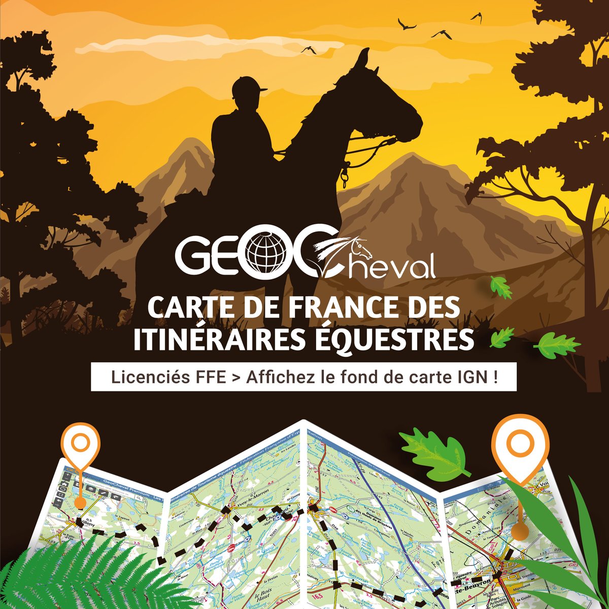 FFEquitation's tweet photo. Accédez à #GeoCheval Premium en vous connectant avec votre numéro de licence ! 👉 Nouvelles fonctionnalités : faites apparaître le fond de carte IGN et préparez vos futures #randonnées à #cheval ! 🗺🏇
RDV sur https://t.co/R9T7wTj9H0 pour profiter de toutes ces nouveautés ! 😎 https://t.co/57dZvqIU5x