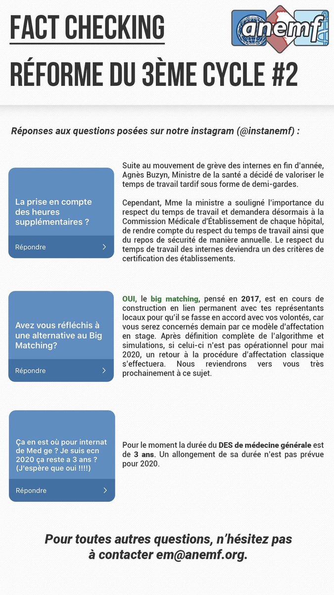 ANEMF's tweet photo. 👩‍🎓 [#Internat] 👨‍⚕️

La phase de consolidation de la réforme du troisième cycle #R3C entrera en vigueur en 2020, explications 👇

🔜 Rdv très prochainement pour une vidéo sur les avancées du #BigMatching

🗣️ Un avis ? N'hésite pas à contacter tes représentants locaux https://t.co/5vXrHJ2KMv