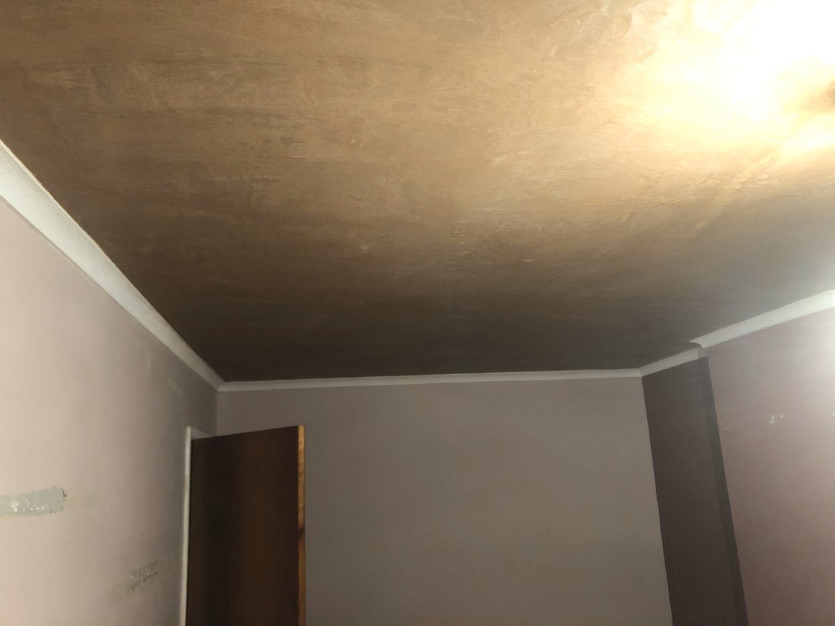 Ceiling repaired where new board was needed and skimmed #plasterer #plastering #Wirral #Chester #EllesmerePort