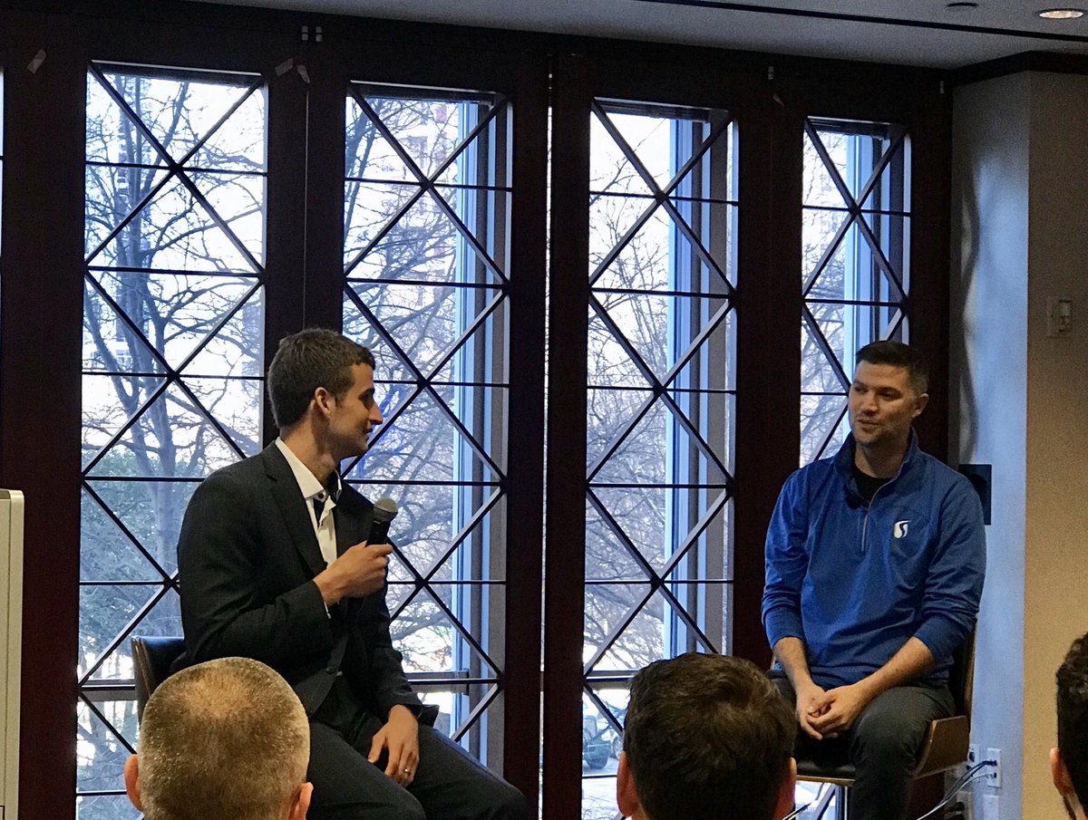 Salesloft's tweet photo. “Whether it’s business, family, or life: recognize where you are, see where you want to go, and figure out how to get there.” -@AustinHatch30 sharing his inspiring story with Lofters this morning. https://t.co/MVqPUPuGIk
