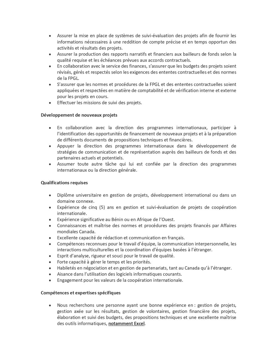 Fondation_PGL's tweet photo. Actuellement à la recherche d'une candidature pour combler le poste de chargé(e) de projets internationaux.
Date limite pour postuler: 22 janvier 2020
#emplois #International #acosi https://t.co/TteE8QICTk