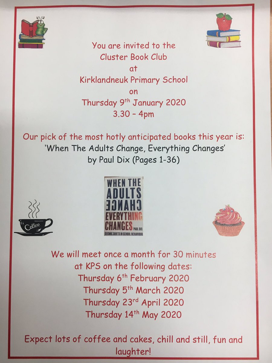 PESTRenfrew's tweet photo. Anyone else read or reading this book? @pauldixtweets  Looking forward to discussing it at our cluster book club tomorrow. If you need to borrow a copy just let me know, I have a few spare copies 📚☕️ 🍰 #clusterbookclub @ArklestonSchool @kirklandneukps @NewmainsPS @renfrew_high https://t.co/Ue4HsMcBZH