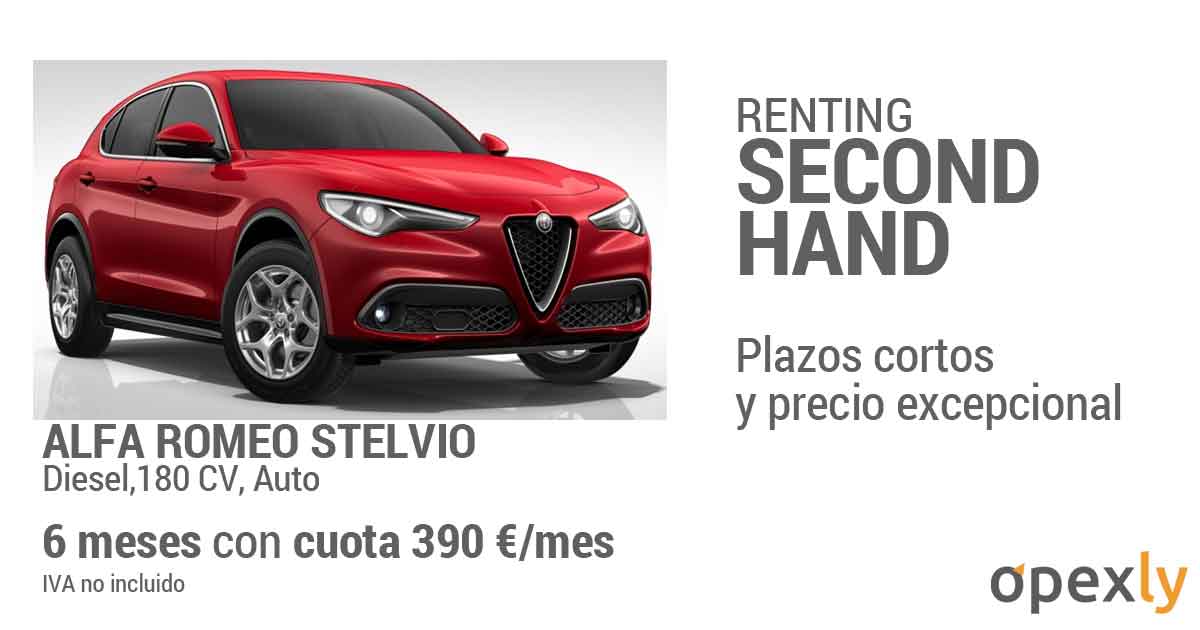 opexly_es's tweet photo. 🚗 Alfa Romeo Stelvio ¡muy equipado! Sin entrada e incluido mantenimiento, reparaciones, cambio de neumáticos sin límite, seguro a todo riesgo, impuestos ITV, gestión de multas, etc. Cuota mensual 390 € +IVA... 👌¡No lo dejes escapar! https://t.co/0ctoRFoZs4