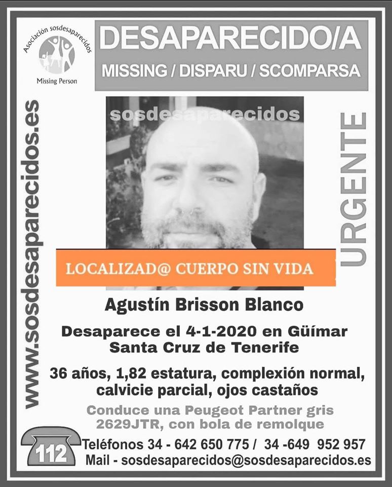 guardiacivil's tweet photo. 📣 Lamentamos comunicar que ha sido localizado el cuerpo sin vida de Agutín, que había #desaparecido en #Güímar #SantaCruzdeTenerife.
Gracias por vuestra #colaboración en la difusión de la #desaparición.
#SantaCruz #Tenerife
|#ALERTADESACTIVA! https://t.co/Lny2gcA2ir
