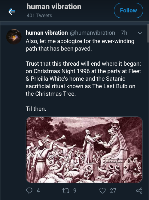 liveghost2c's tweet image. I have info on the murder of  #JonBenetRamsey
I RT tweet (see below) 
Then Voila! Vanished!
GONE is the blog, the numerous threads, pics, and out of &apos;111&apos; tweets, none are there. 
@ HumanVibration, speak up 4 her!

#mkultra #CIAmindcontrol #outlawElectricShock