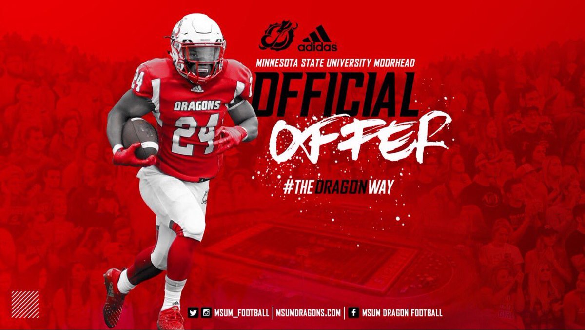After a great conversation with @CoachSwaff1 I am blessed and honored to receive an offer from Minnesota State University Moorhead #thedragonway