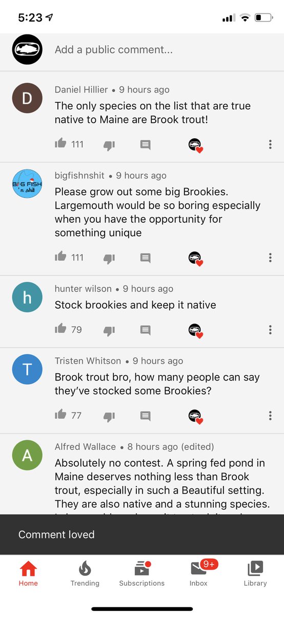 Well. Looks like we are stocking Brook Trout boys!