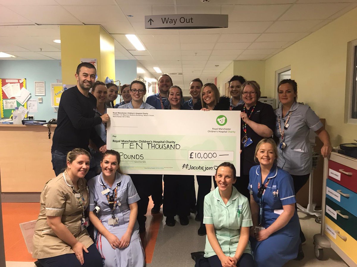 RMCH_Ward86's tweet photo. MASSIVE THANKYOU to the Whillet’s and #jacobsjoin for their HUMONGOUS donation in honour of their beautiful and courageous boy 💚 @RMCHcharity https://t.co/PT9p4oGavG
