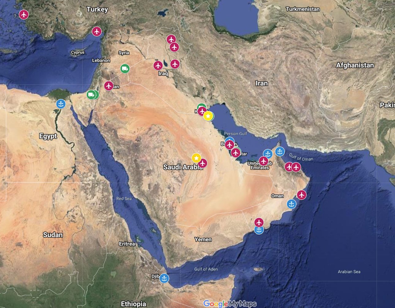 Leandra Bernstein On Twitter Amsecproject S Useful Interactive Map Of Us Bases Military Facilities In The Middle East Https T Co Hkhqmw3eb7