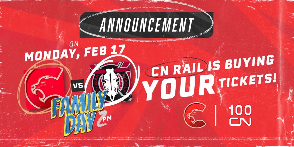 NEWS | Cougars, <a href="/CNRailway/">Canadian National</a> announce  #FamilyDay celebration for their game on February 17th. 
#NorthernUprising #WHL 

DETAILS ➡️ bit.ly/2R24kze