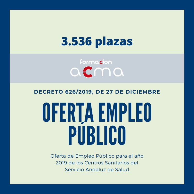 formacion_acma's tweet photo. OPE 2019 Centros Sanitarios del Servicio Andaluz de Salud (3.536 plazas).
2780 plazas de acceso libre.
756 plazas de promoción interna.

https://t.co/ZceyAkxB5V https://t.co/rTD1MCKzUx