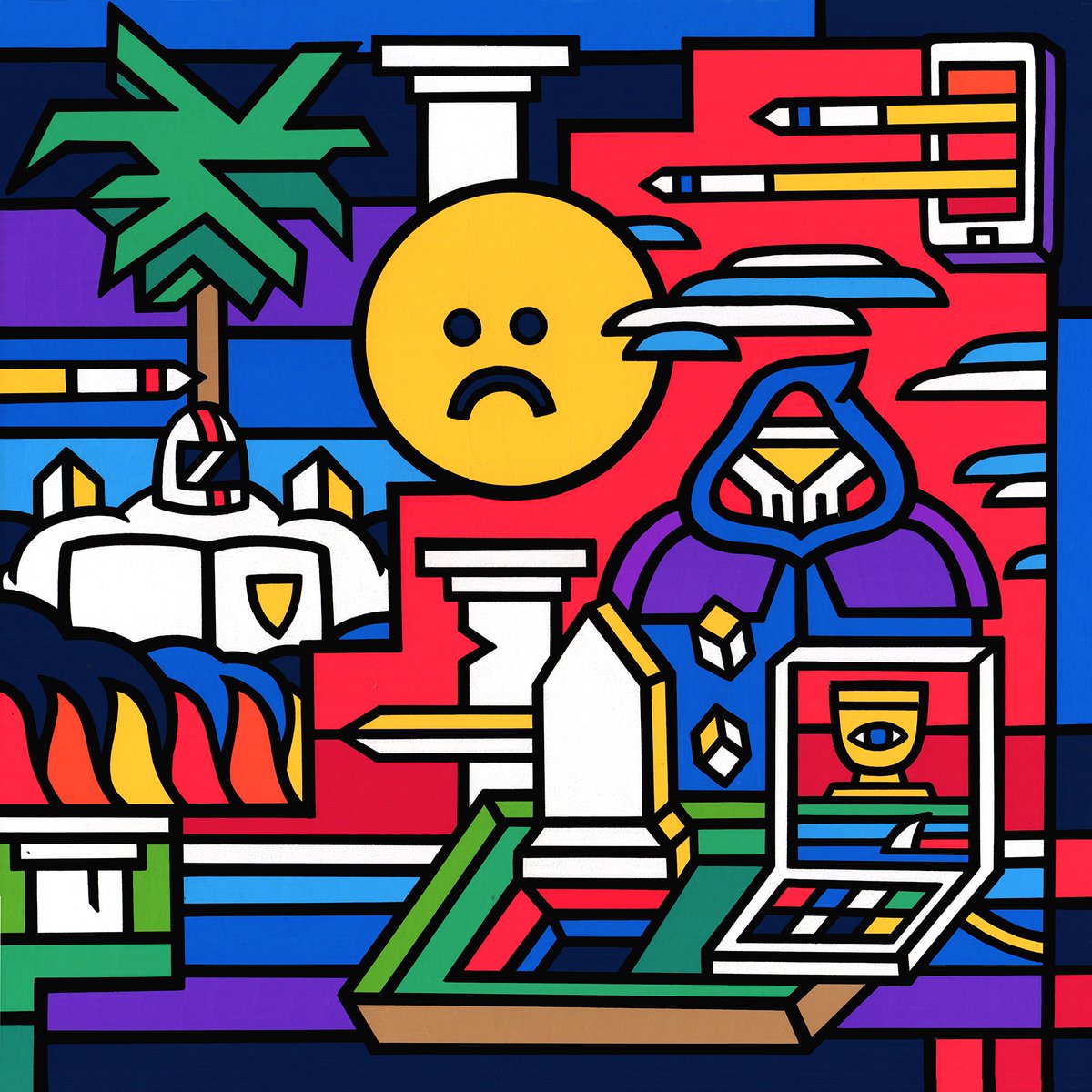 HomelessCop's tweet image. Chalice Lurker (12 x 12 oil)