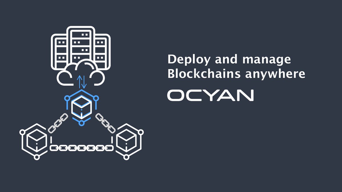 ocyan_cloud's tweet image. Deploying and managing Blockchain networks shouldn't be rocket science. Run and integrate with Blockchain &amp;amp; P2P networks on production seamlessly with @ocyan_cloud .

Read more &amp;gt;&amp;gt; ocyan.com/docs/solutions

#blockchain #practicalblockchain #enterpriseblockchain