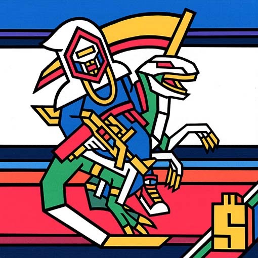 HomelessCop's tweet image. Conquer or Serve (12 x 12 oil)