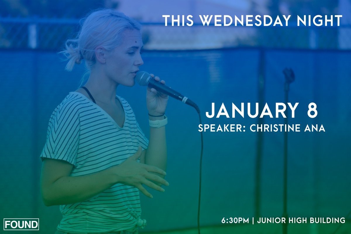 FoundYC_'s tweet photo. We are back TONIGHT! Kicking off the first service of the year! We have our amazing Christine Ana preaching tonight with Michael Burgess leading worship!
-
Can’t wait to see you all!
6:30PM | Junior High Building https://t.co/rKcTjHx53E